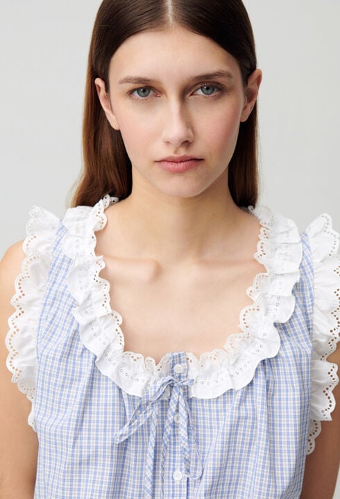 Lace checkered top