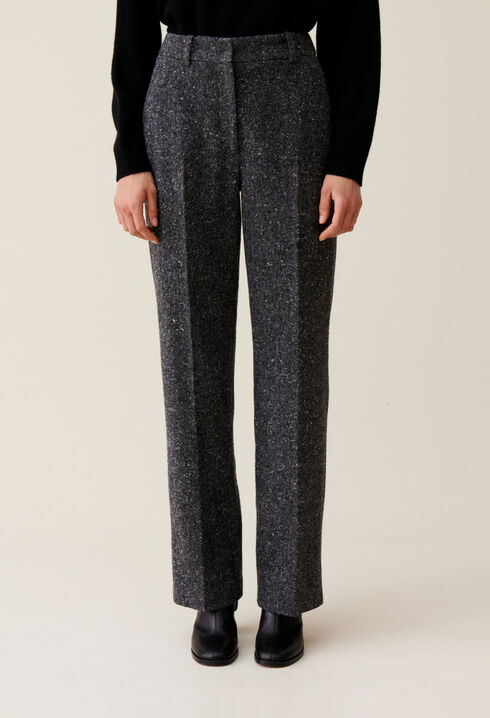 Grey wool suit trousers