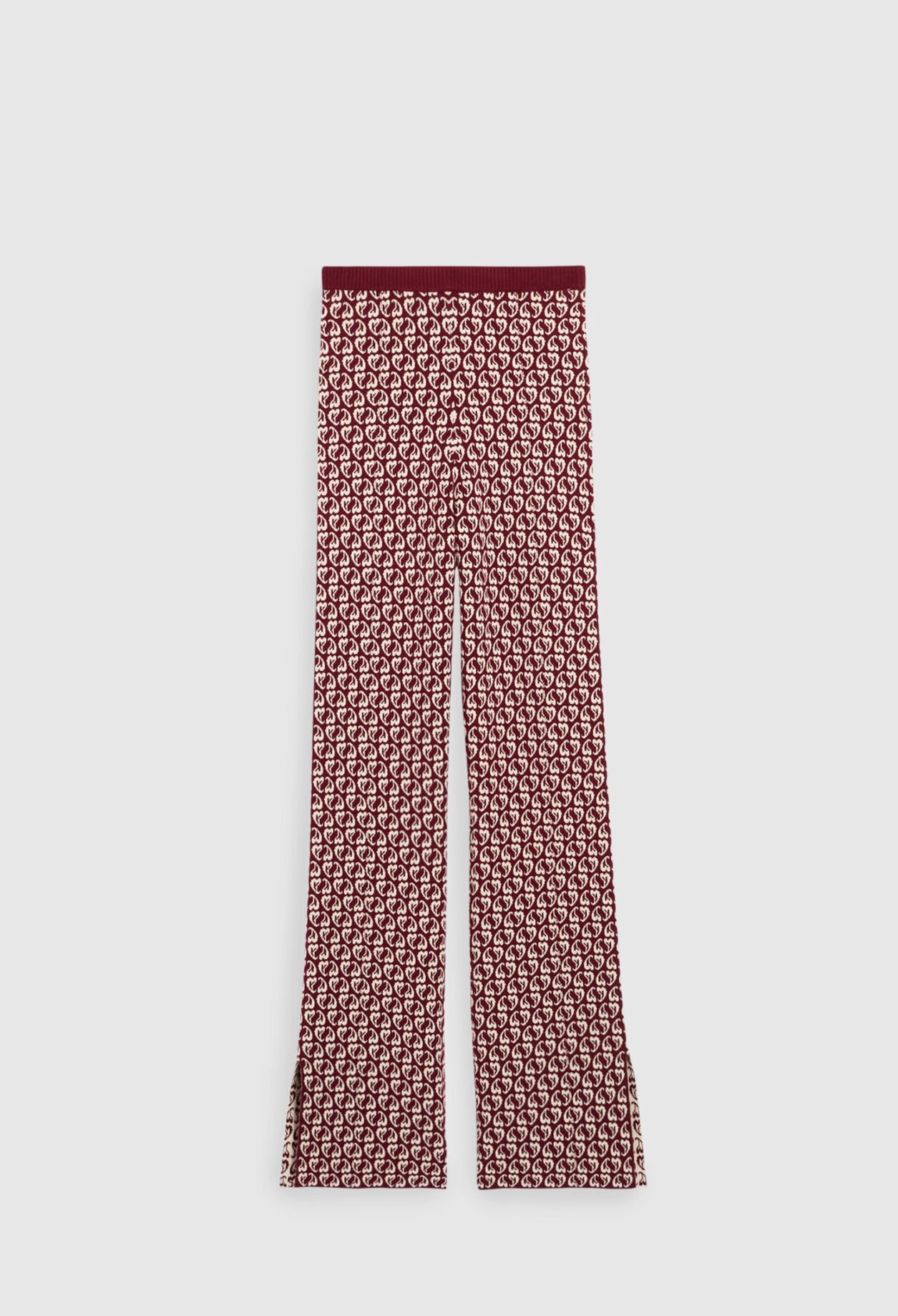 Pantalon bicolore maille imprimé cœur