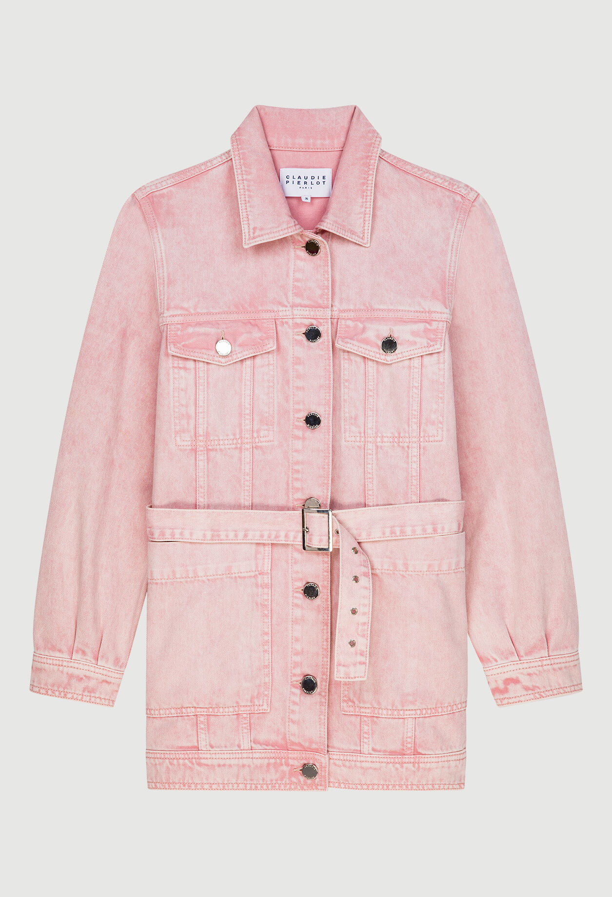 Belted denim jacket