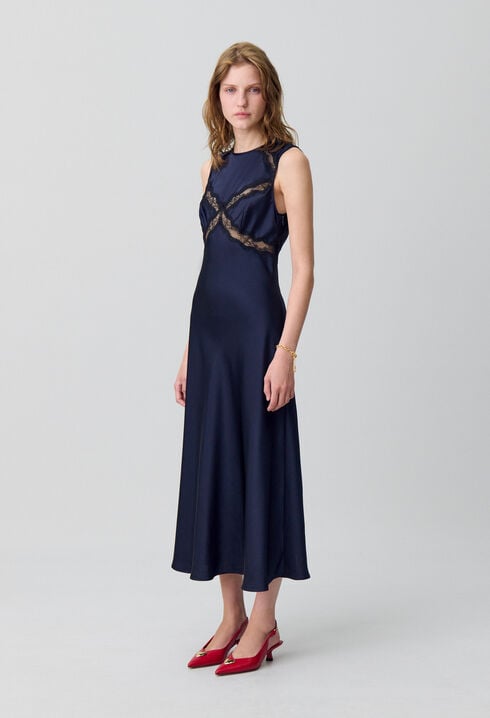 Robe longue avec dentelle
