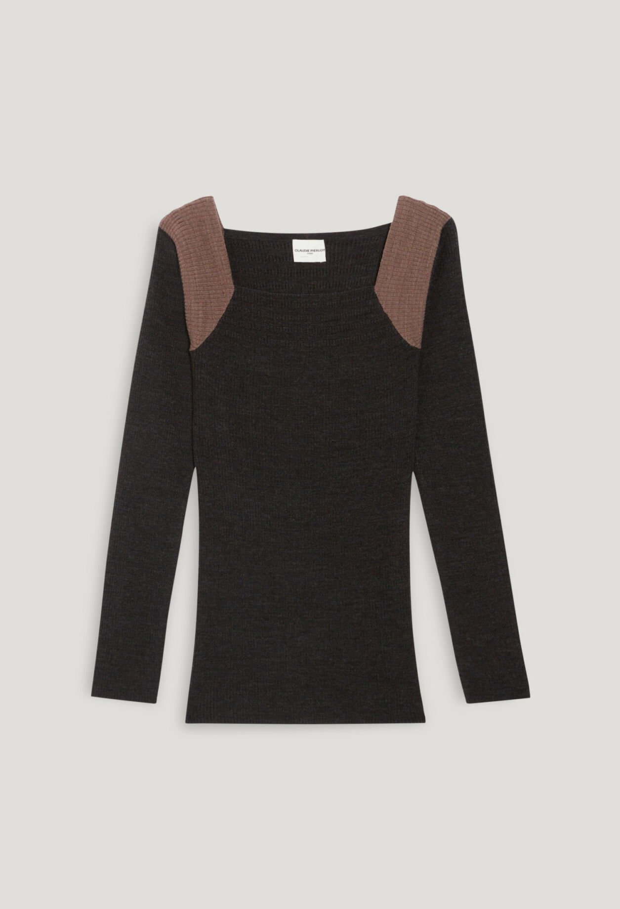 Marled grey ribbed jumper