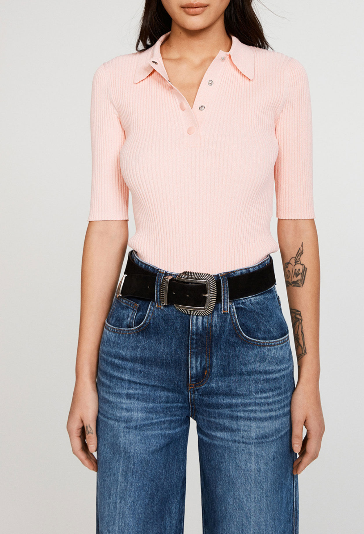 Knit polo shirt