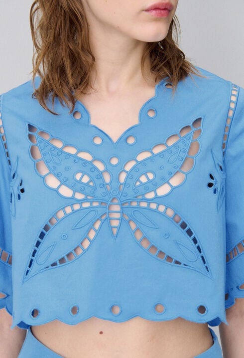 Butterfly Embroidered Top