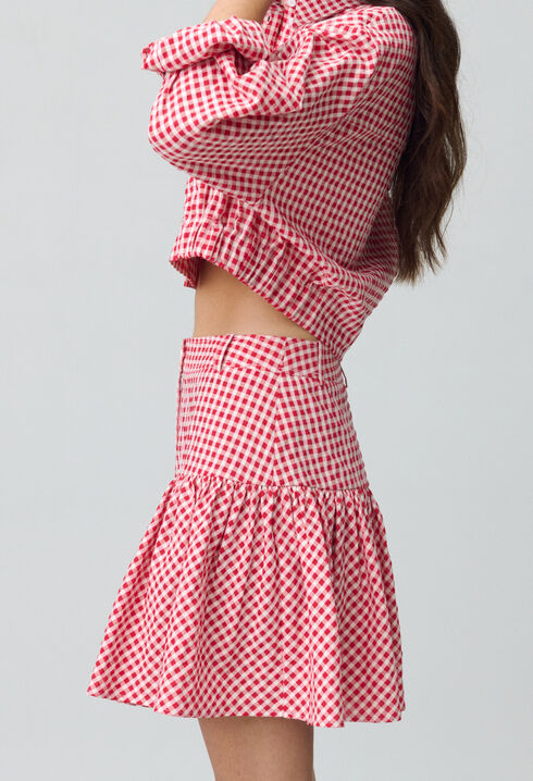 Gingham Check Mini Skirt