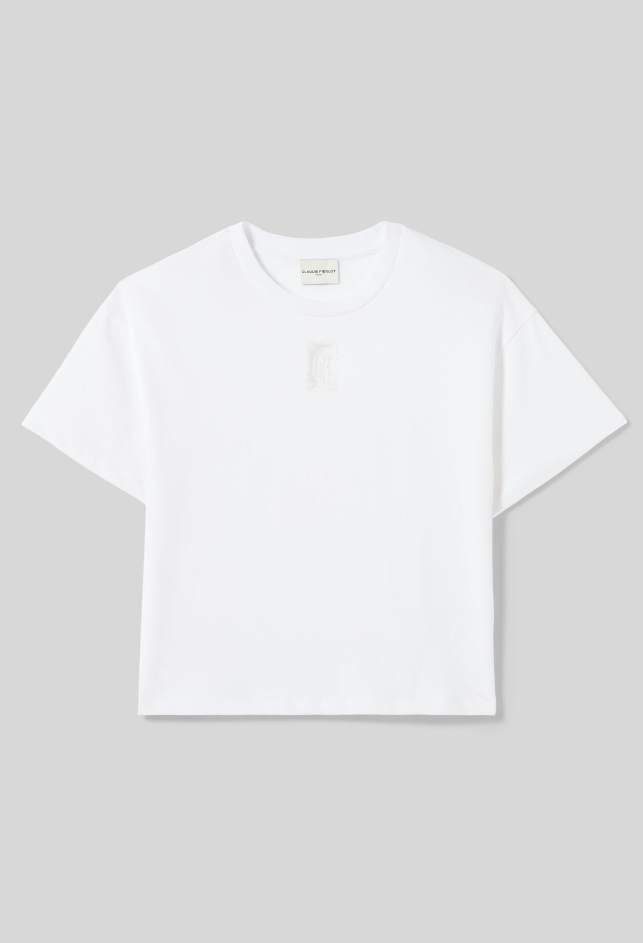 Wide cropped cotton T-shirt