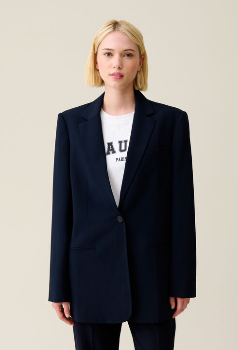 Navy oversized suit jacket