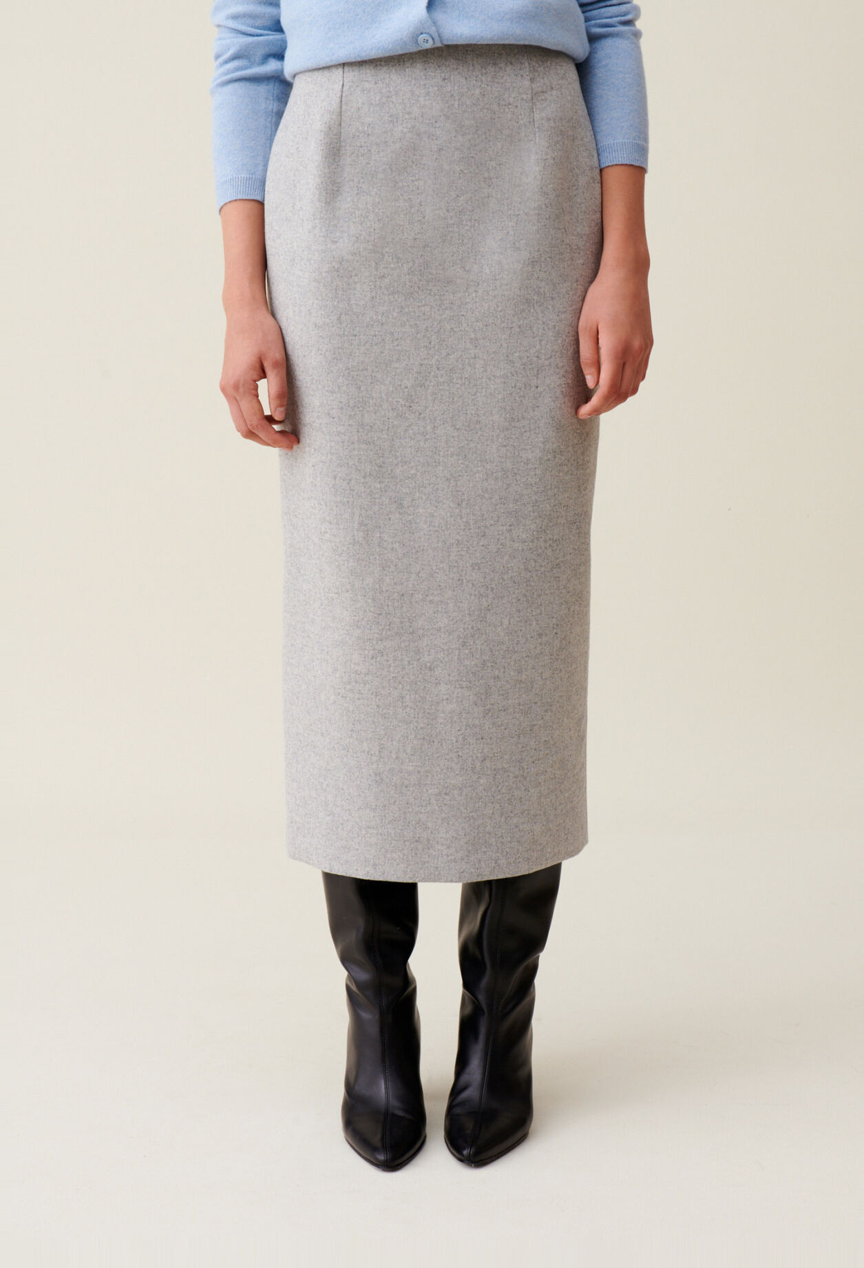 Light grey high-waisted skirt