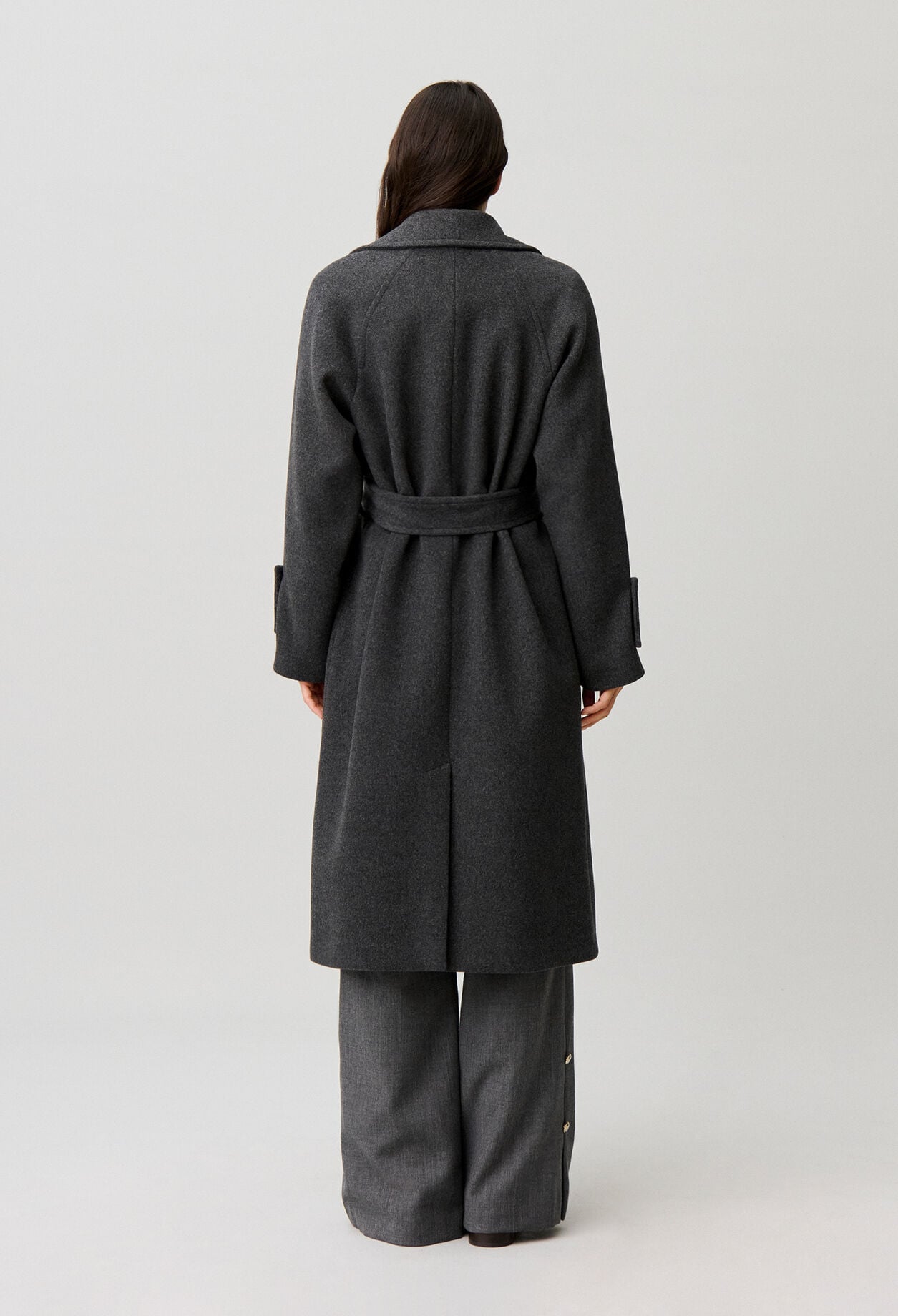 Mid-length wool blend coat