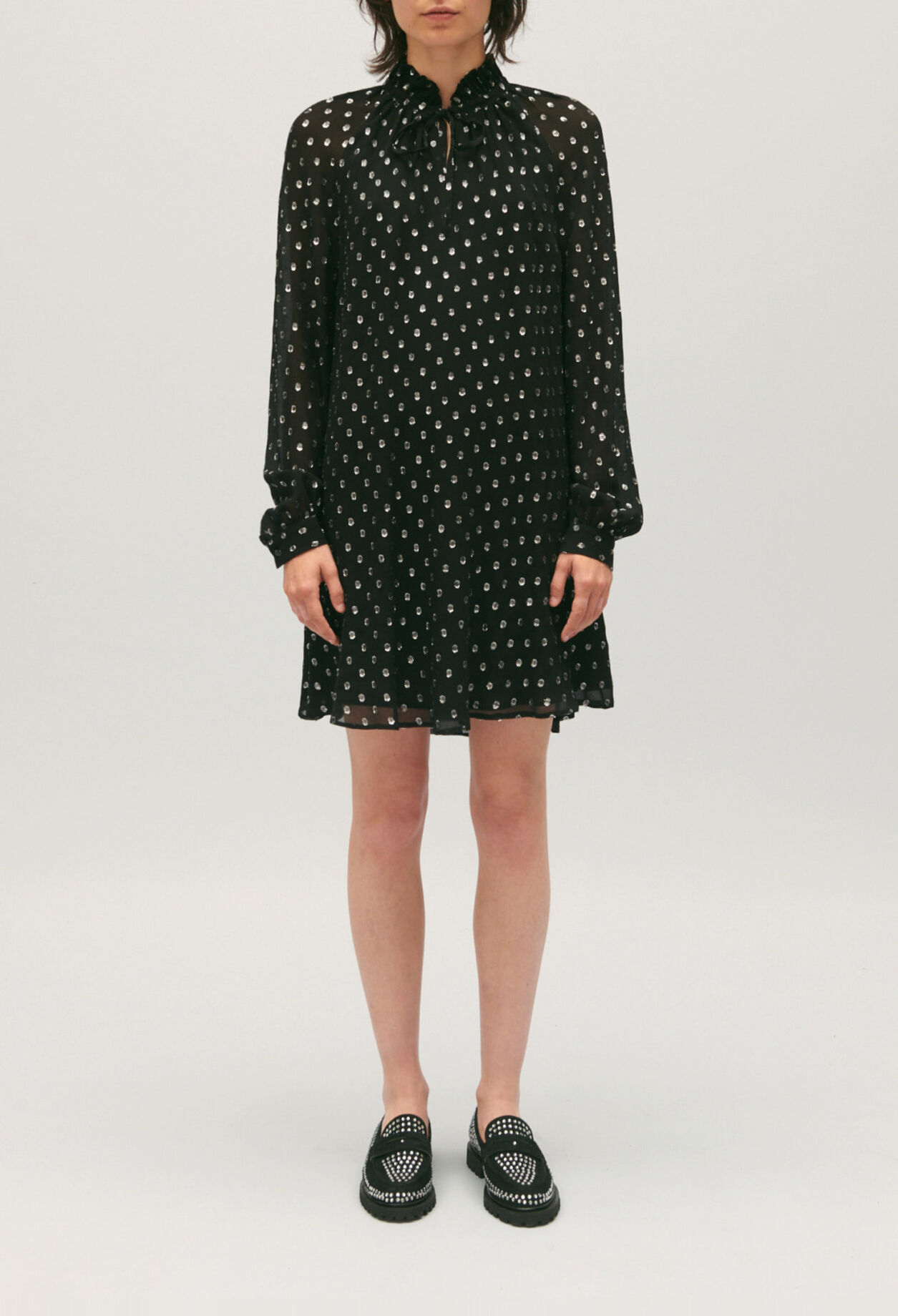Rififi short black dotty dress