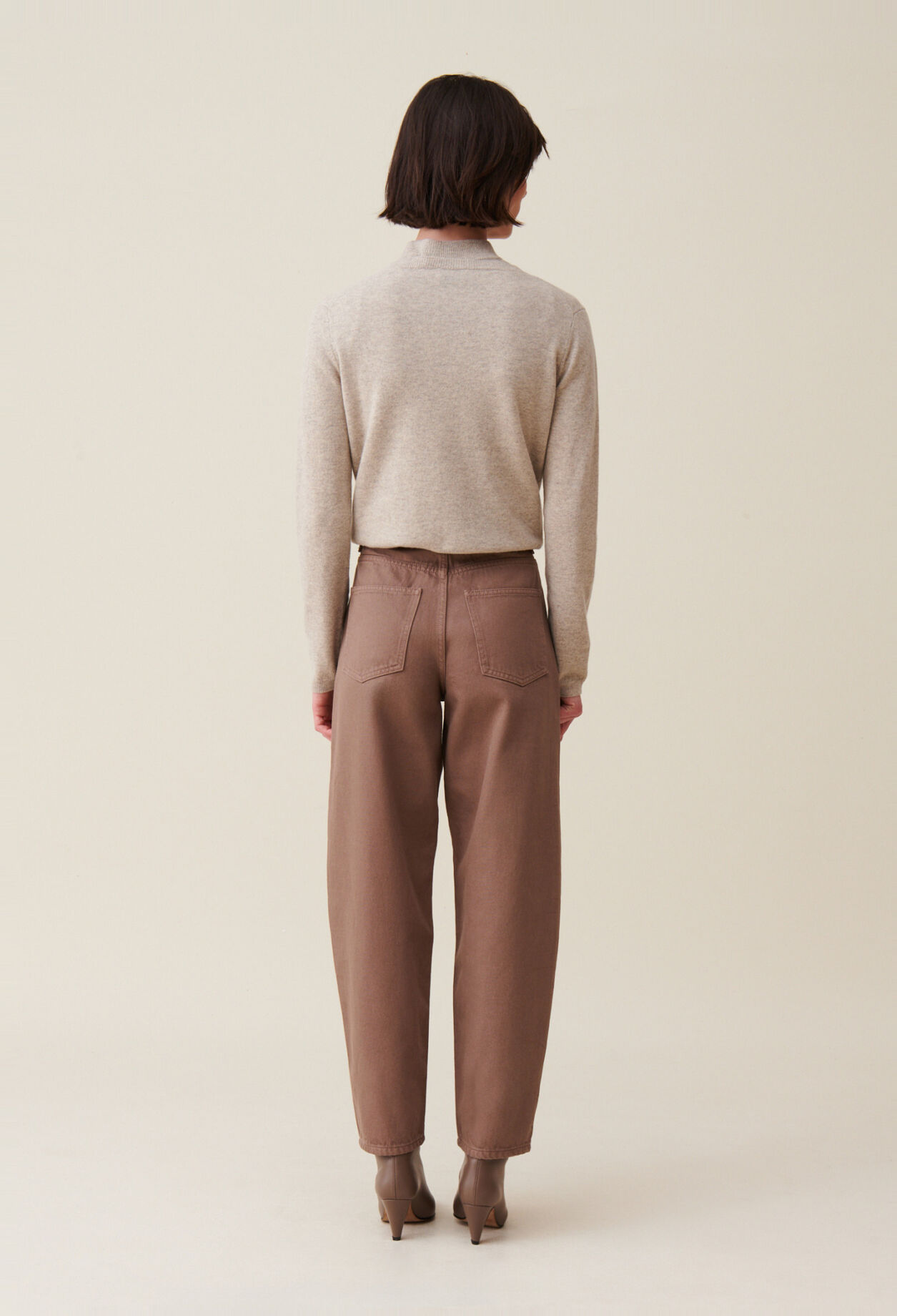 Luc taupe high-waisted jeans