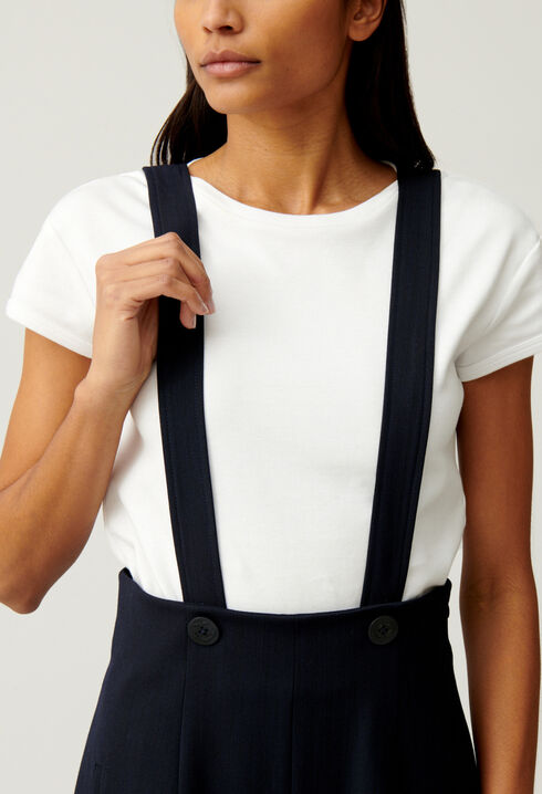 Navy trousers with braces