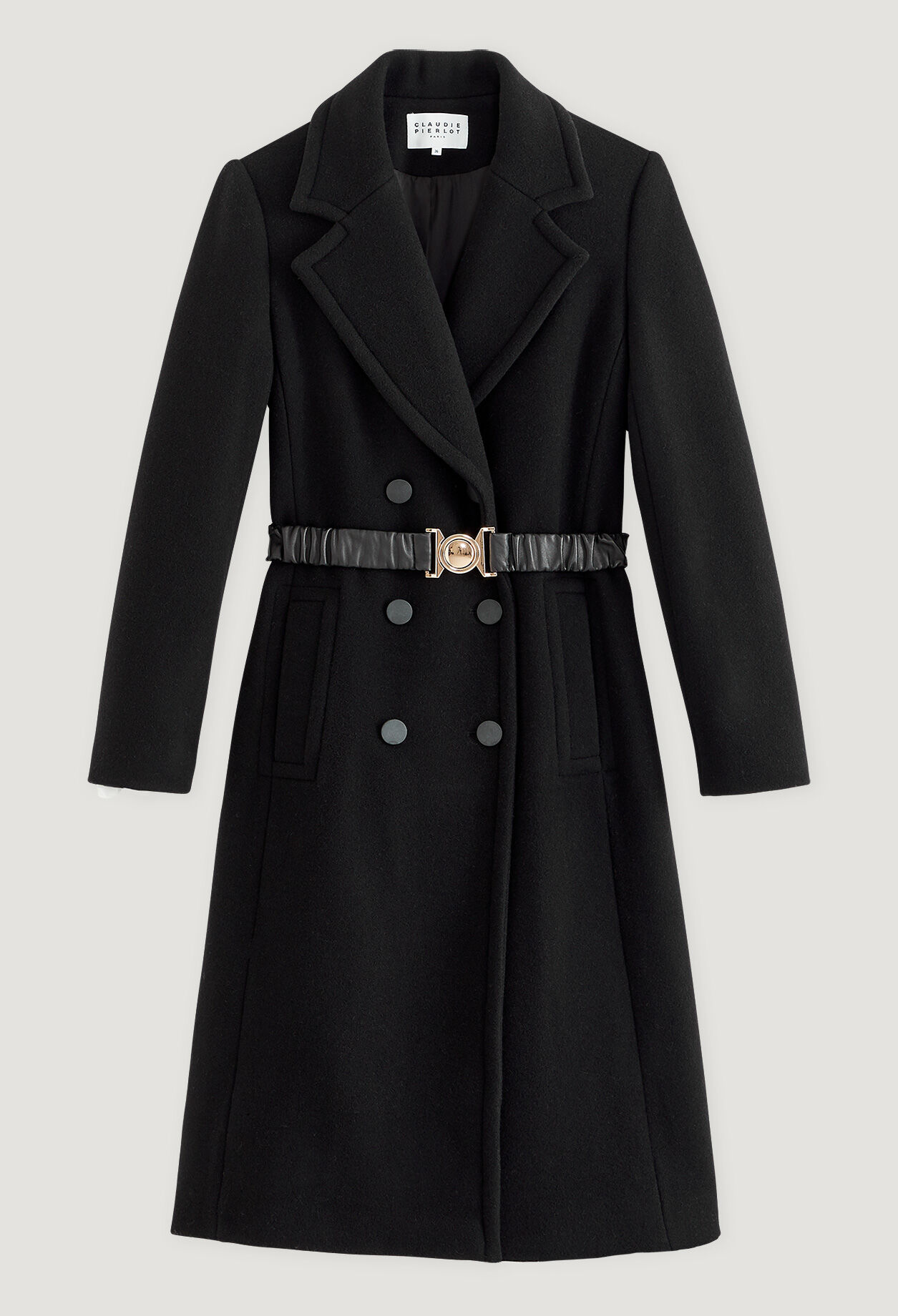 Black wool and cashmere coat