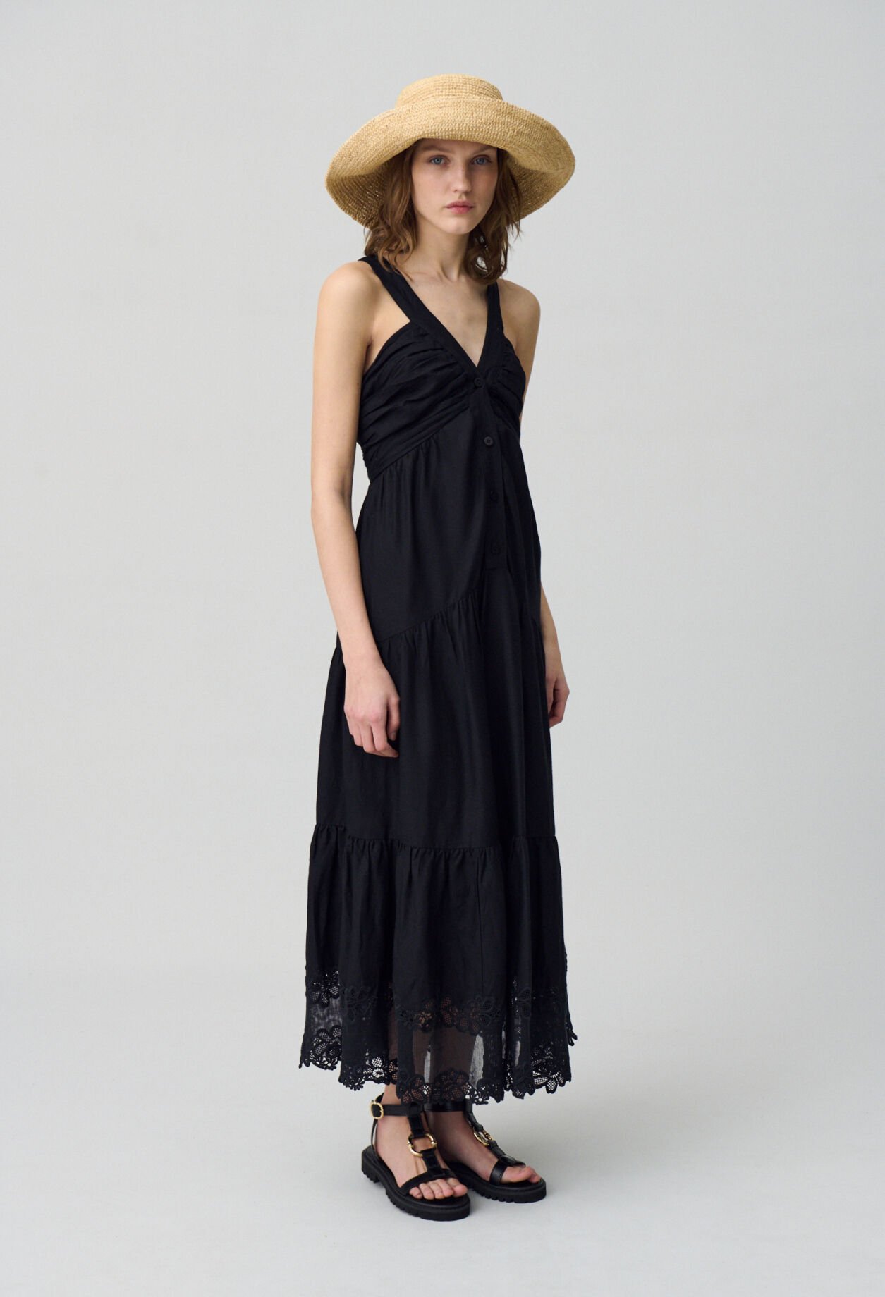 Embroidered Floral Maxi Dress