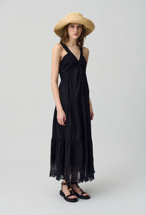 Embroidered Floral Maxi Dress