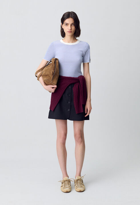 Fine-Knit Breton Stripe Top
