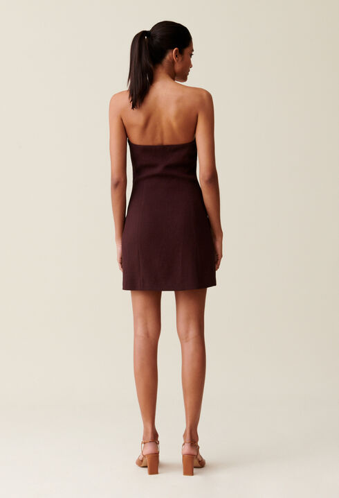 Cappucino strapless short dress