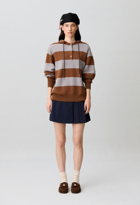 Oversized striped knit jumper