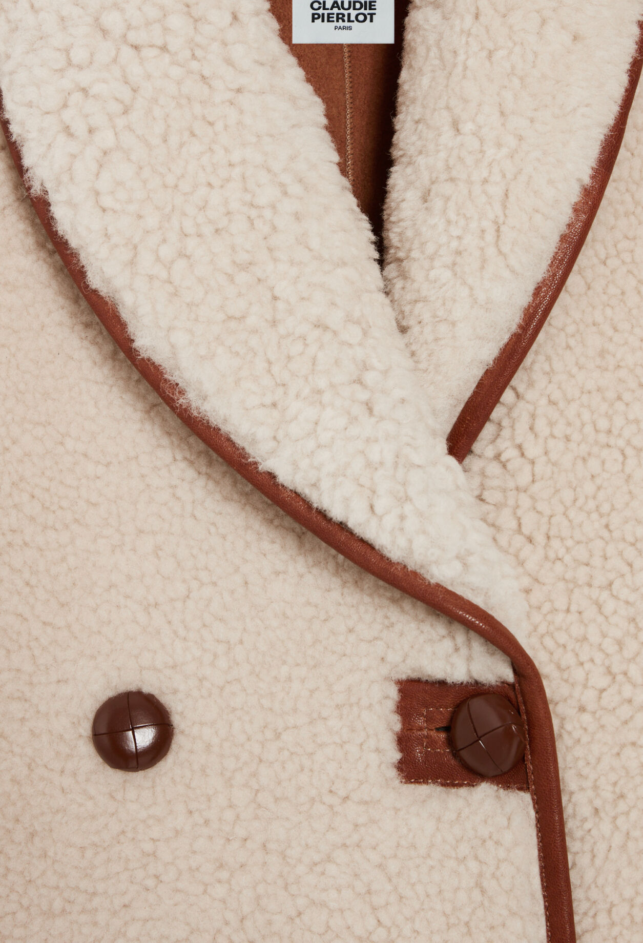 Reversible ecru wool coat