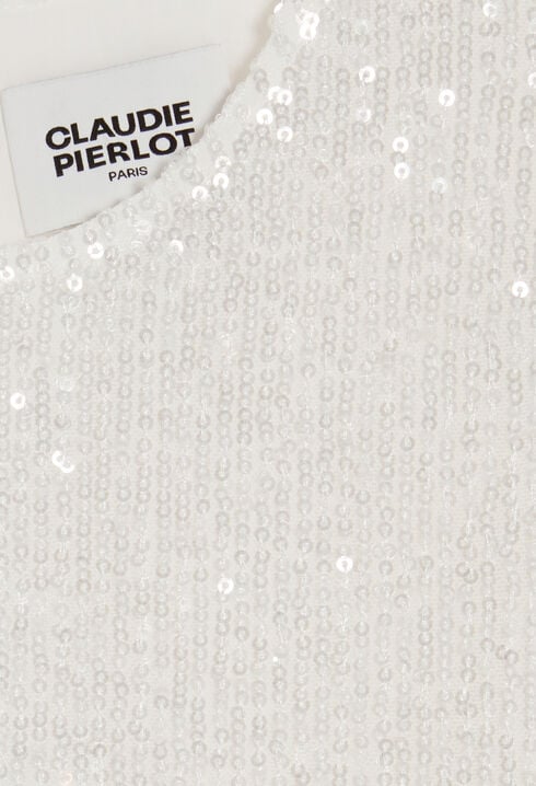 Off-white sequinned sleeveless top