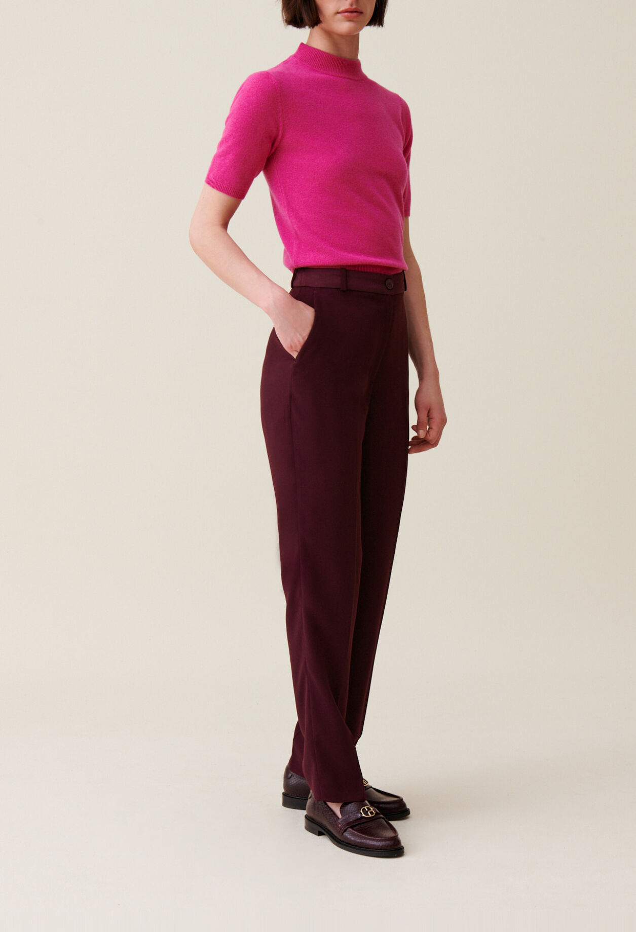 Cigarette-cut Tailored Trousers
