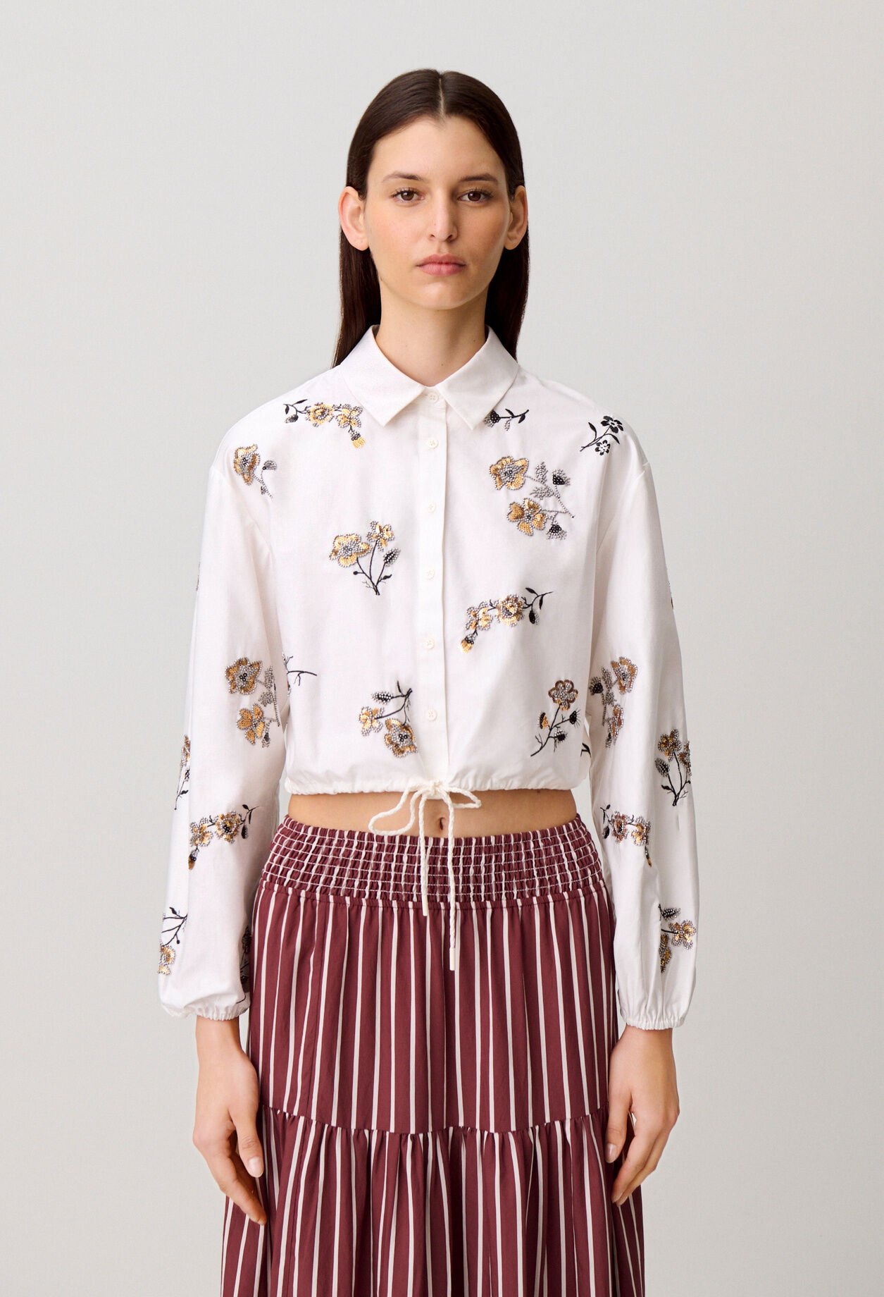 Floral and sequin shirt