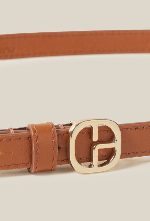 CP Gold Buckle Leather Belt