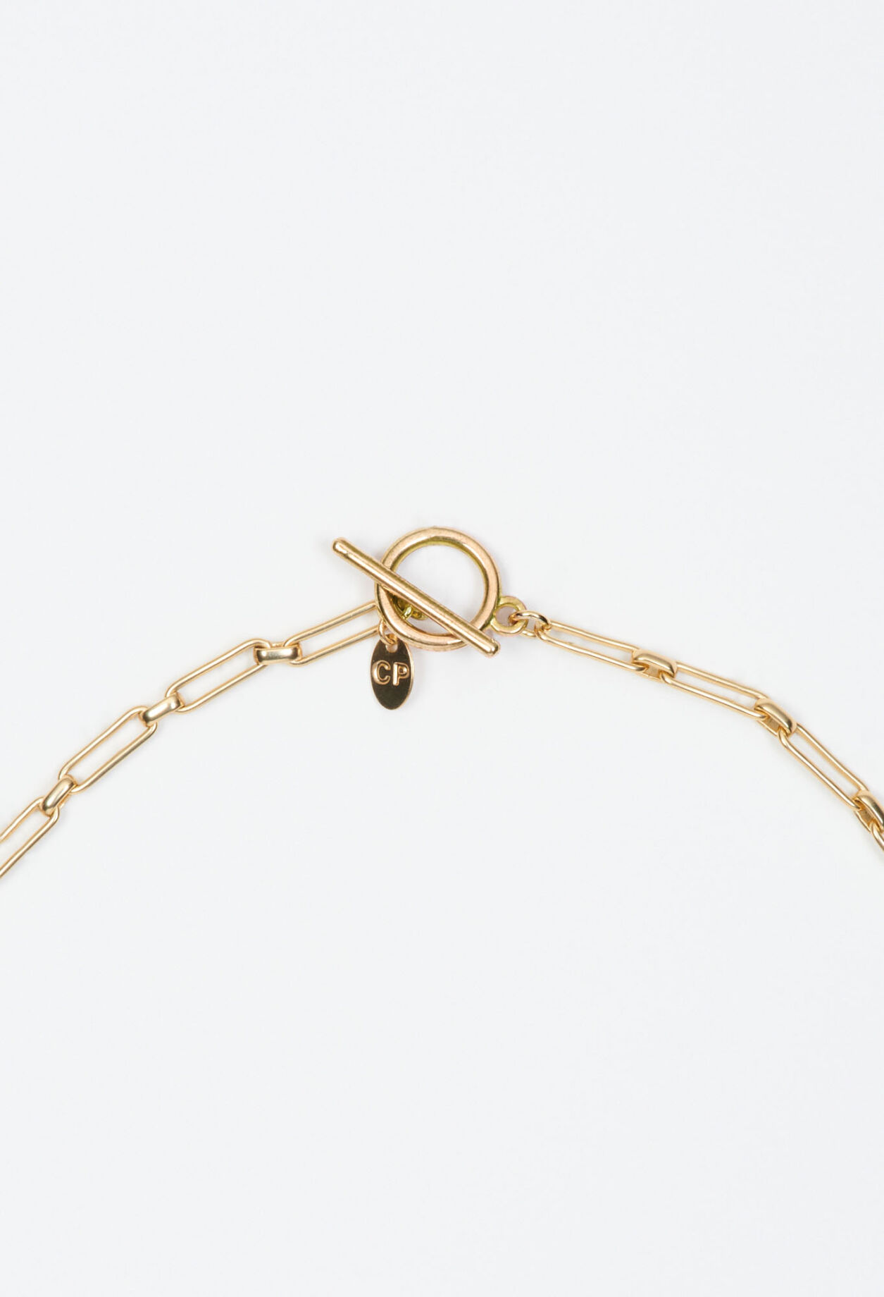 Long gold necklace