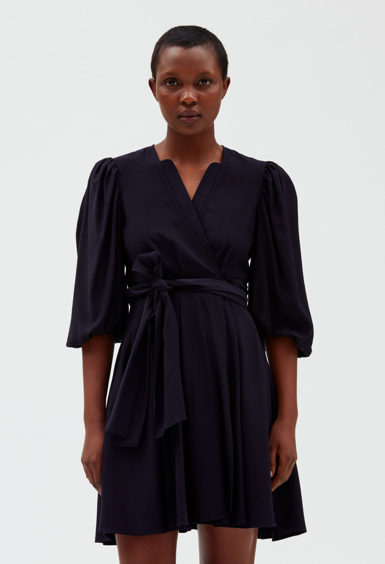 Navy wrap dress for women Claudie Pierlot