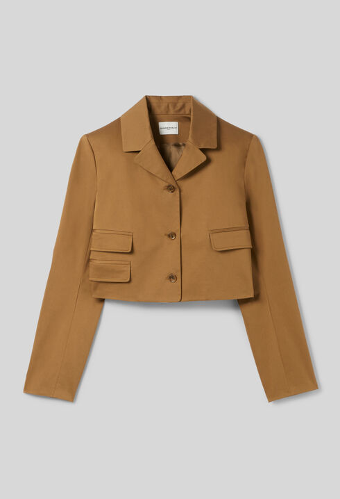 Short blazer with notched lapels