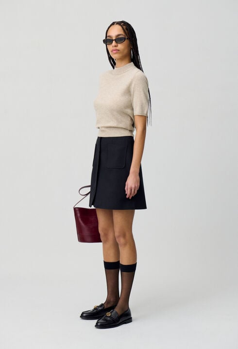 Wool jumper with high neck