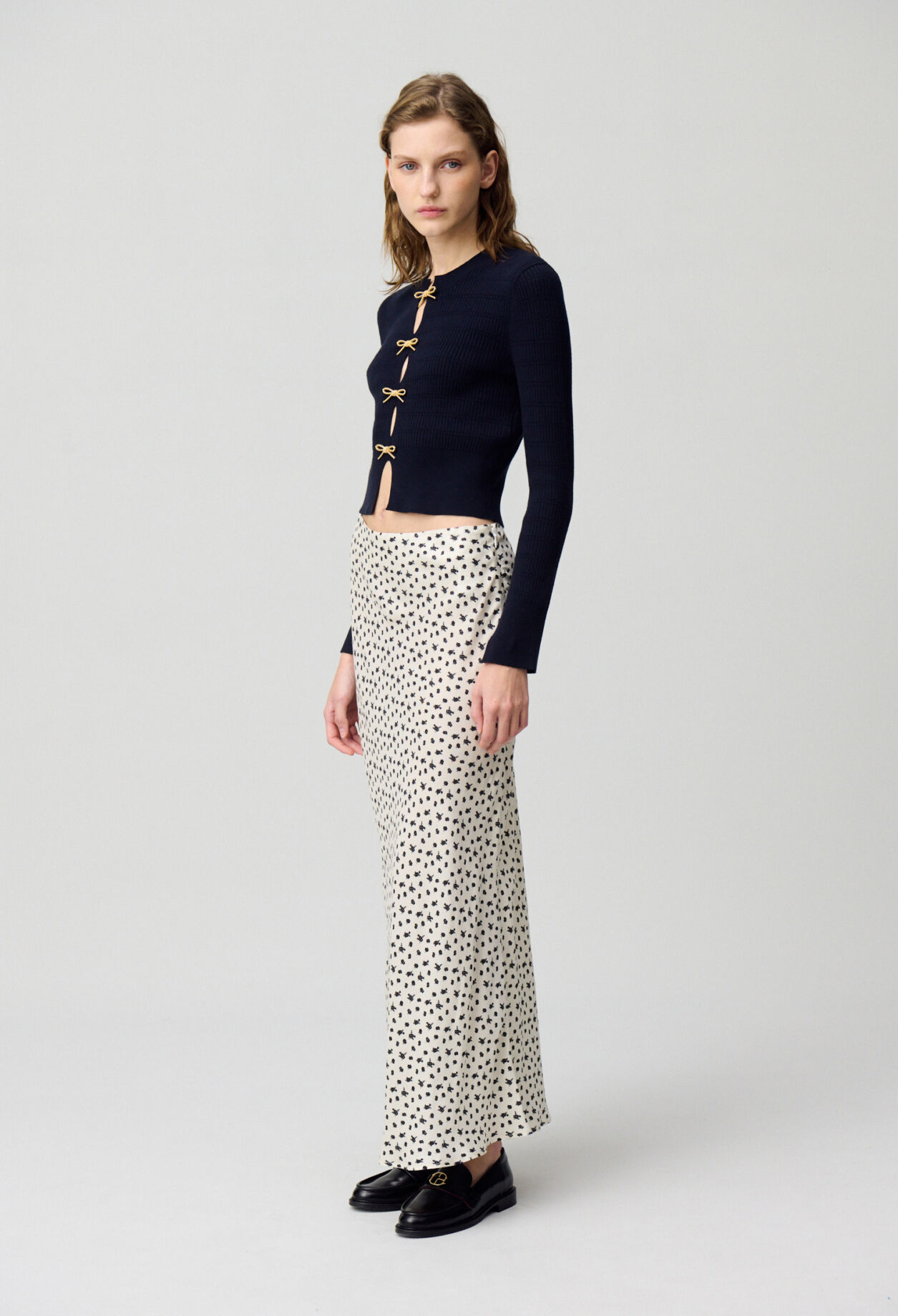 Floral print fluid skirt