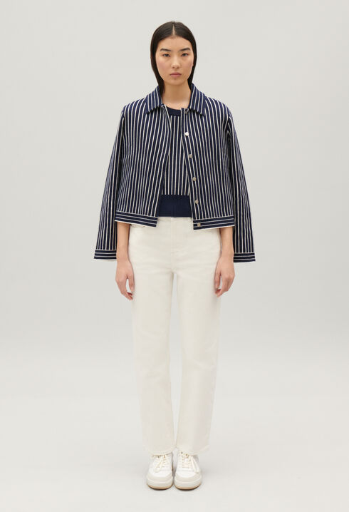 Stripy knit cardigan