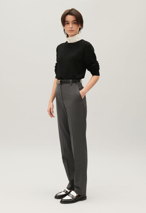 Flecked grey suit trousers