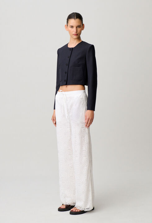 Flowy trousers with lace