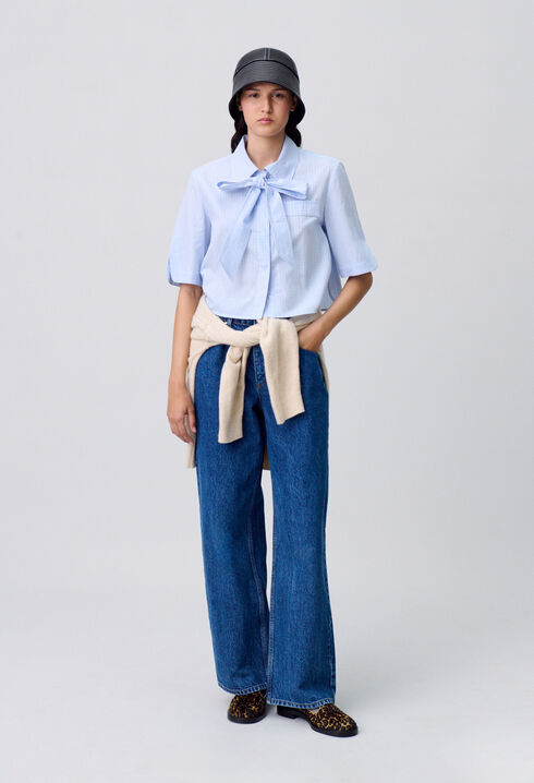 Short checked shirt