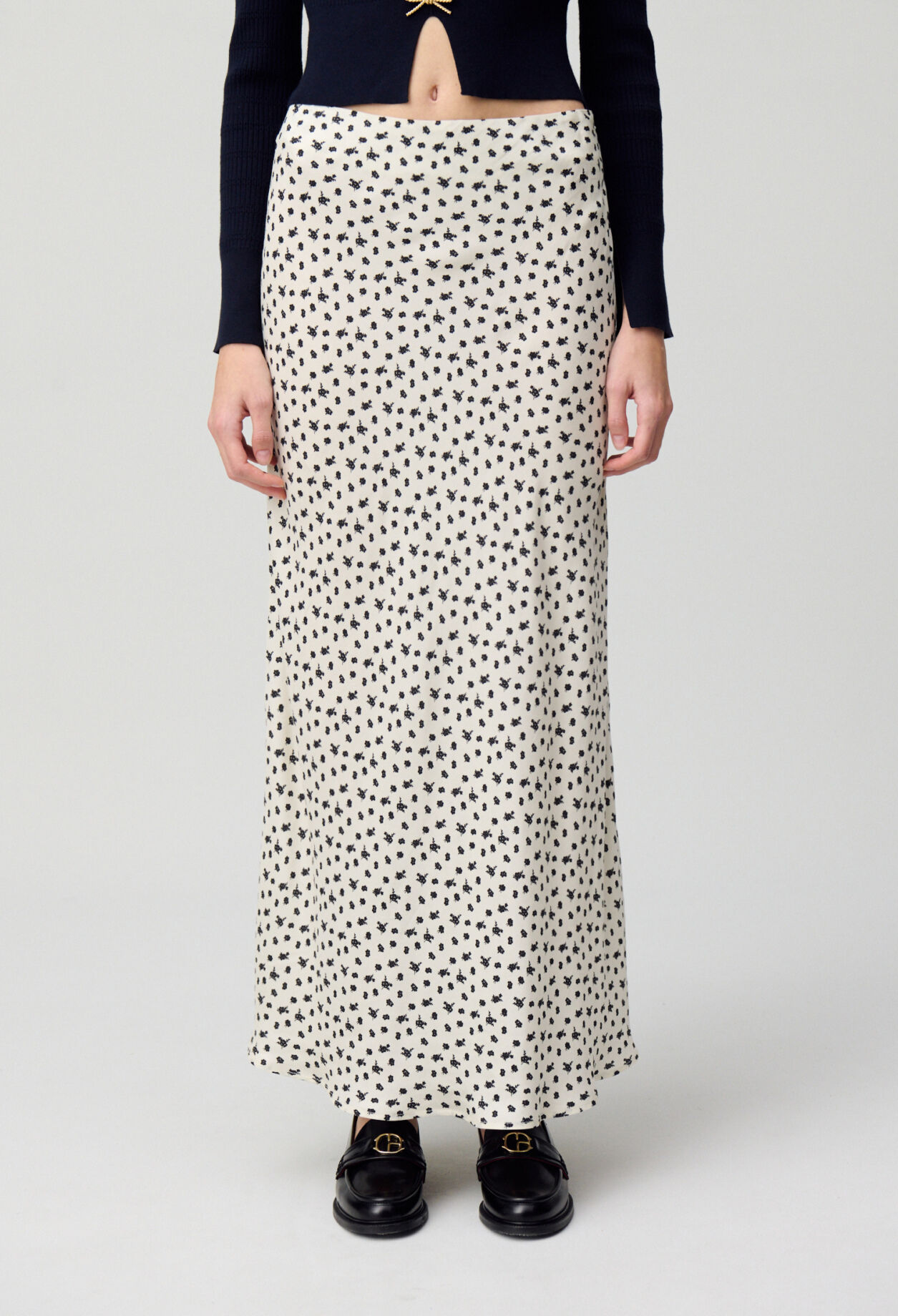 Floral print fluid skirt