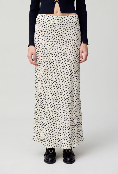 Floral print fluid skirt