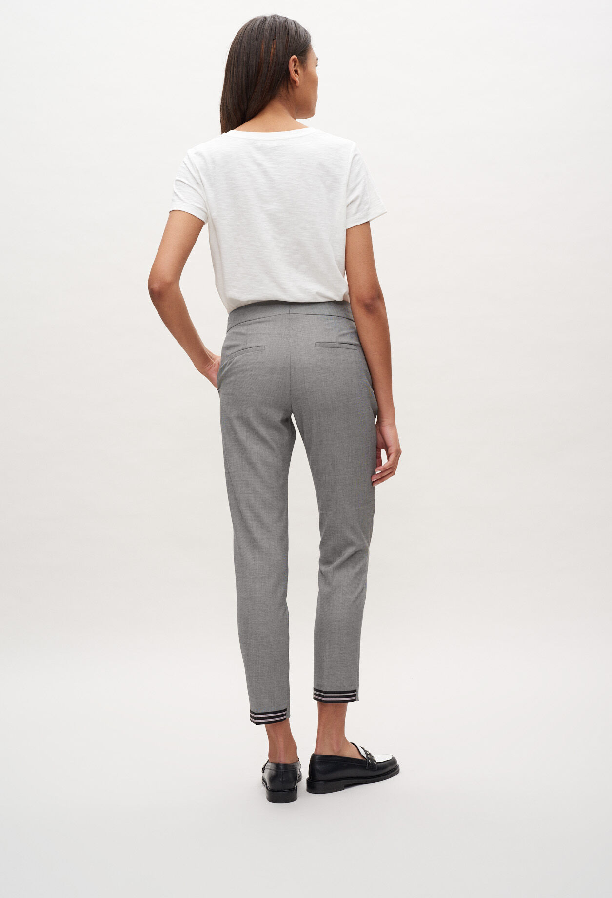 High-waisted tailored trousers