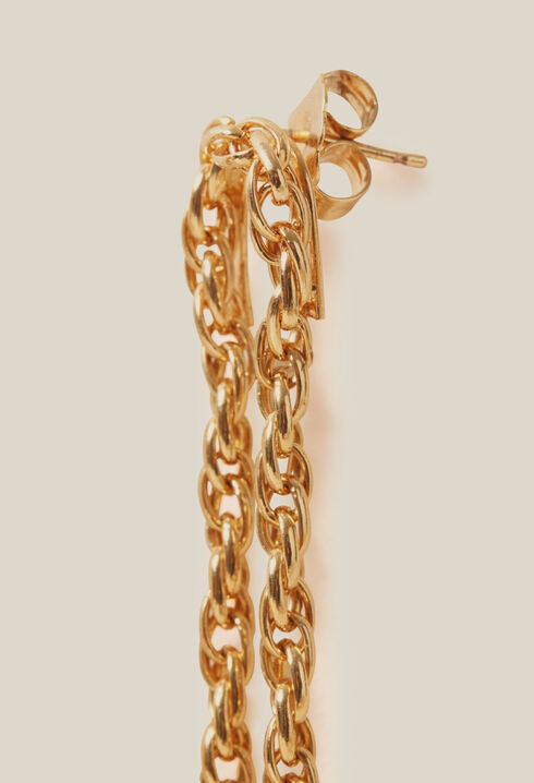 Gold chain earrings