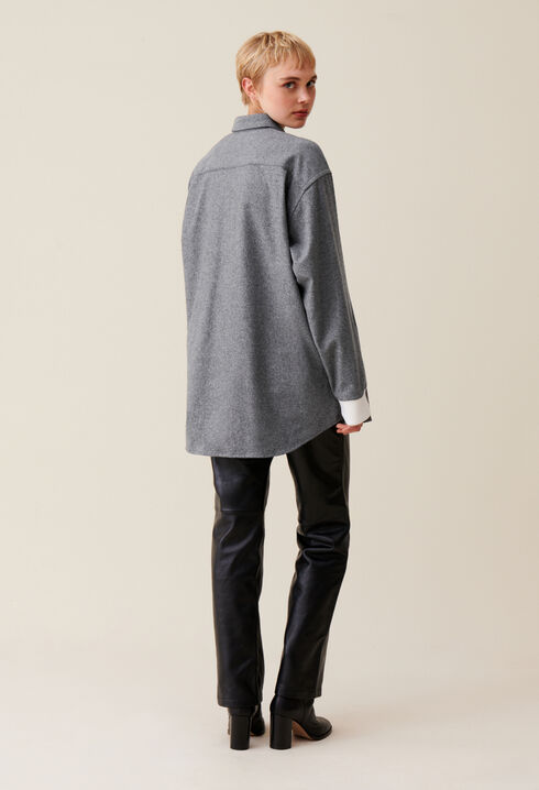 Oversized grey shacket