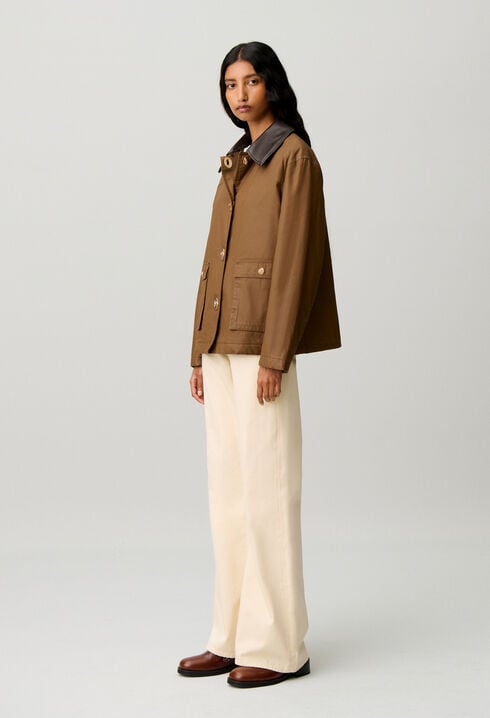 Short waxed parka