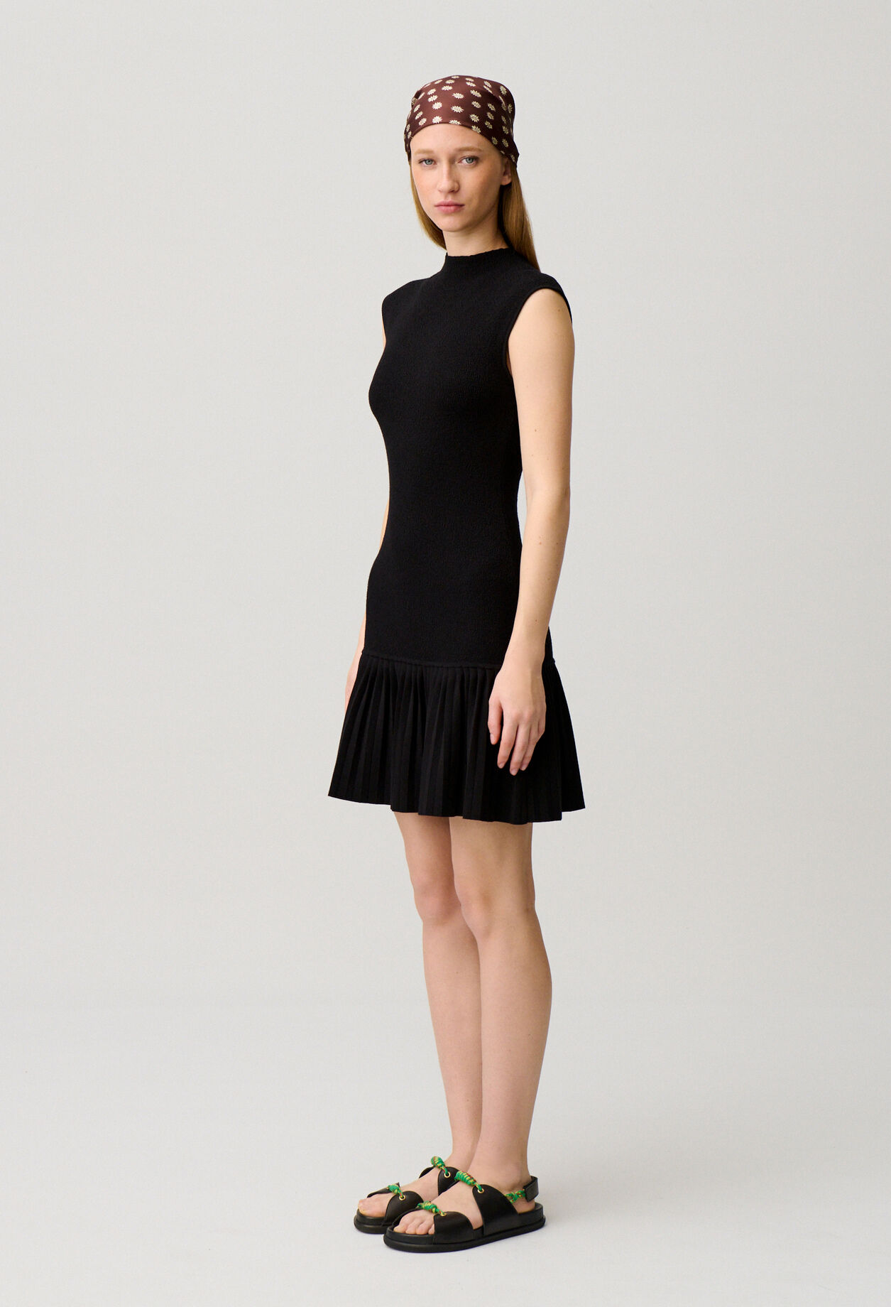 Pleated knit dress