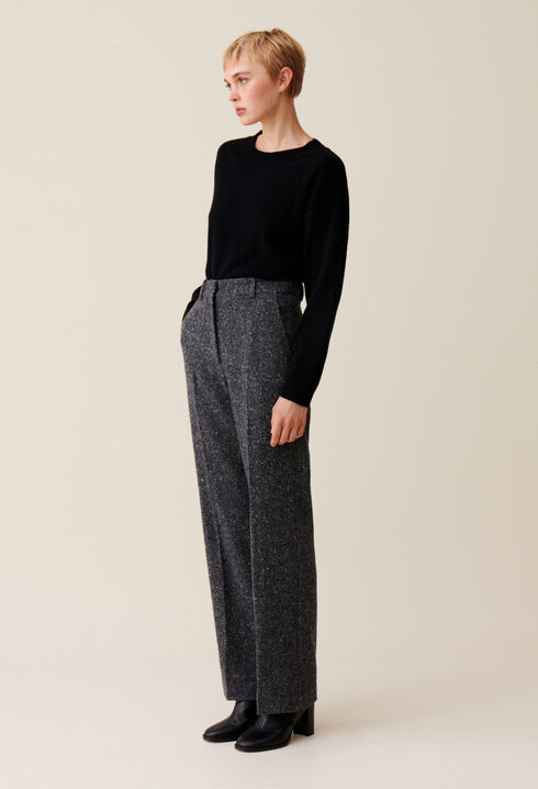 Grey wool suit trousers