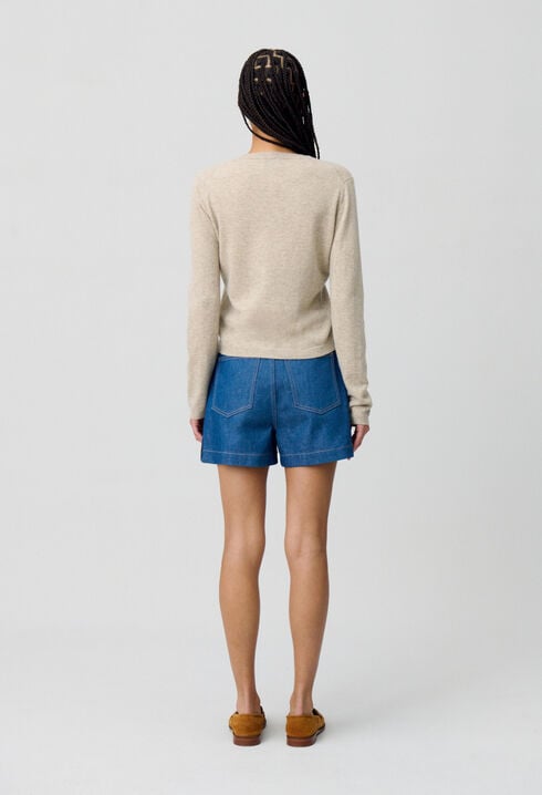 Wool Cardigan w/ CP Embroidery