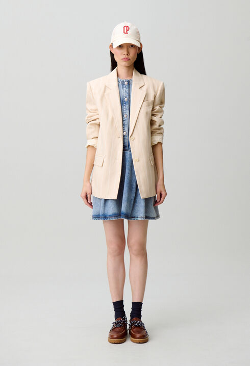 Washed flared denim dress