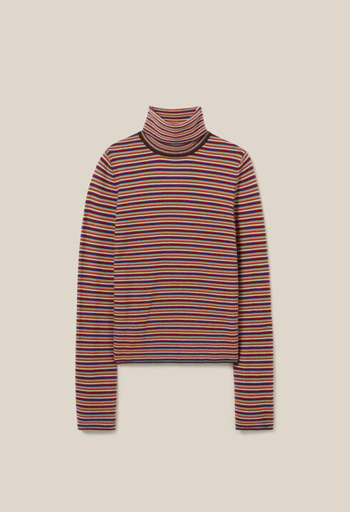 Striped turtleneck jumper