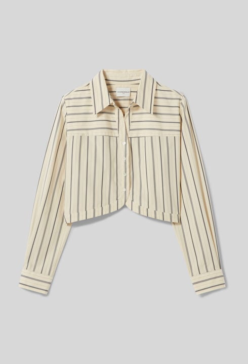 Short-cut striped shirt