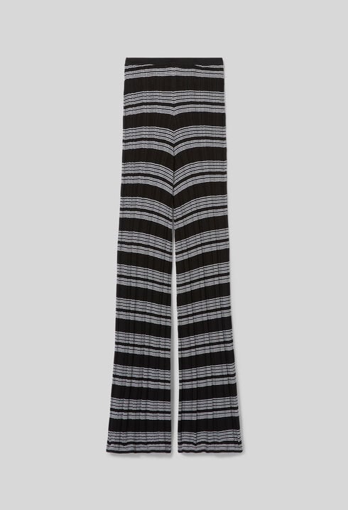 Striped knit trousers
