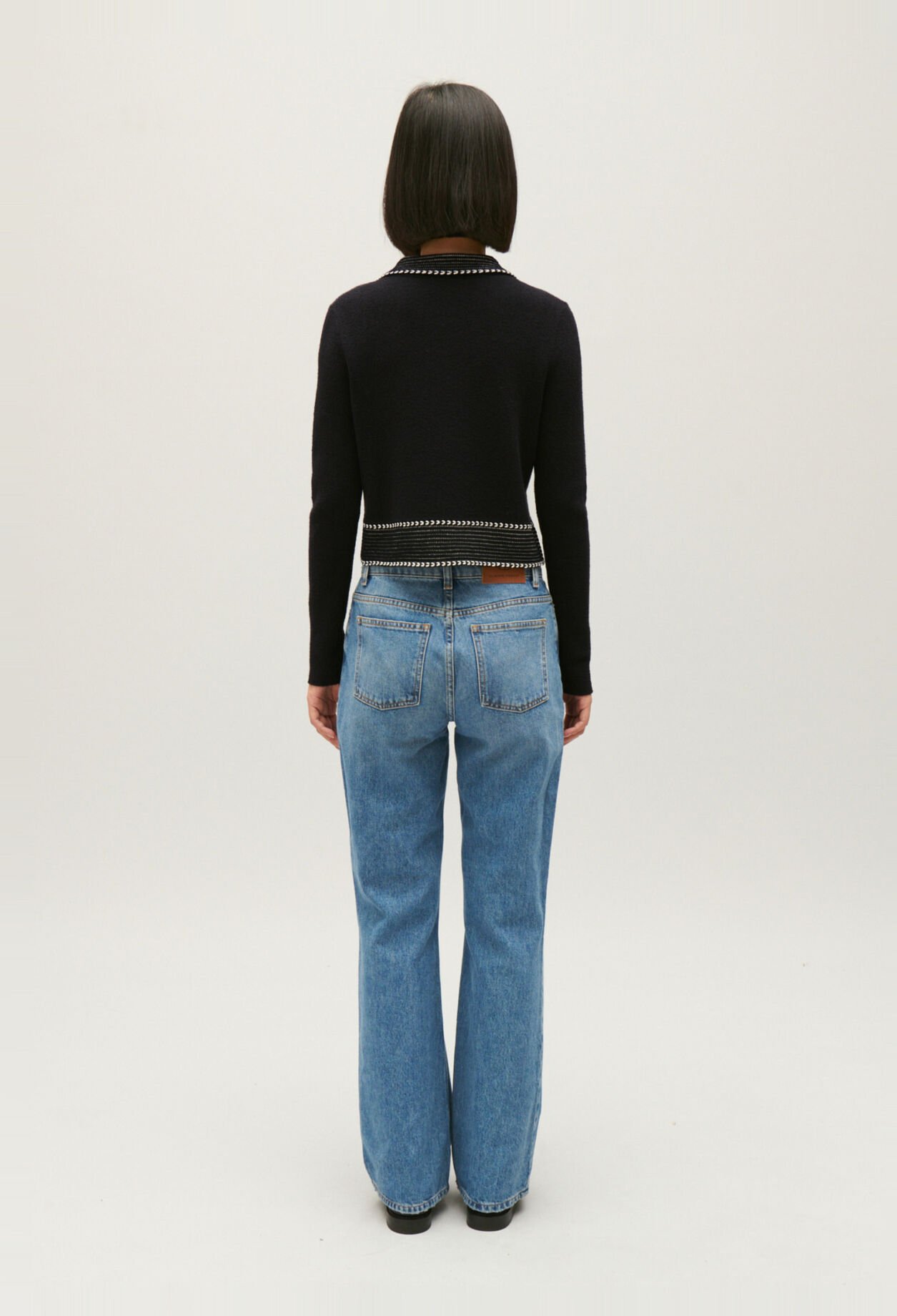 Cropped knit cardigan